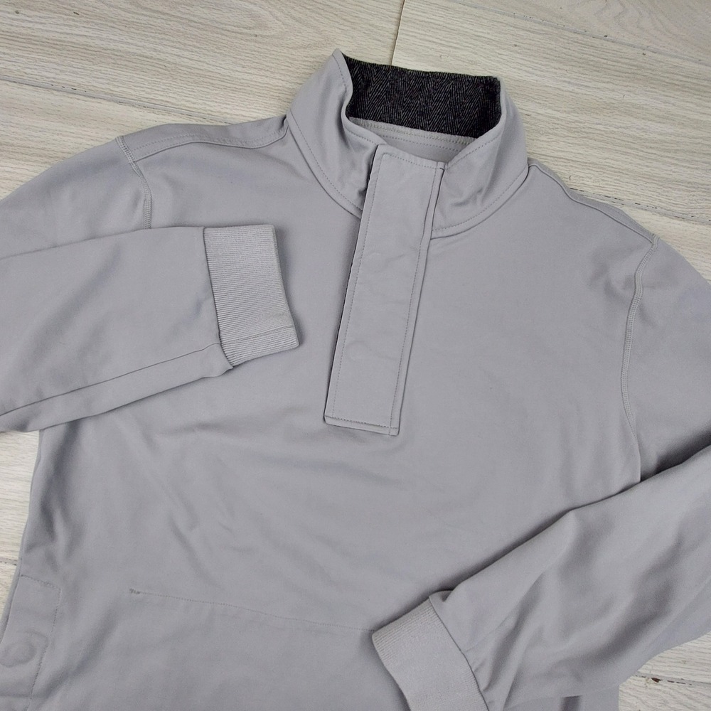 BYLT Elite Fairway Pullover Mens Medium Gray Quarter Zip Snap Neck Performance